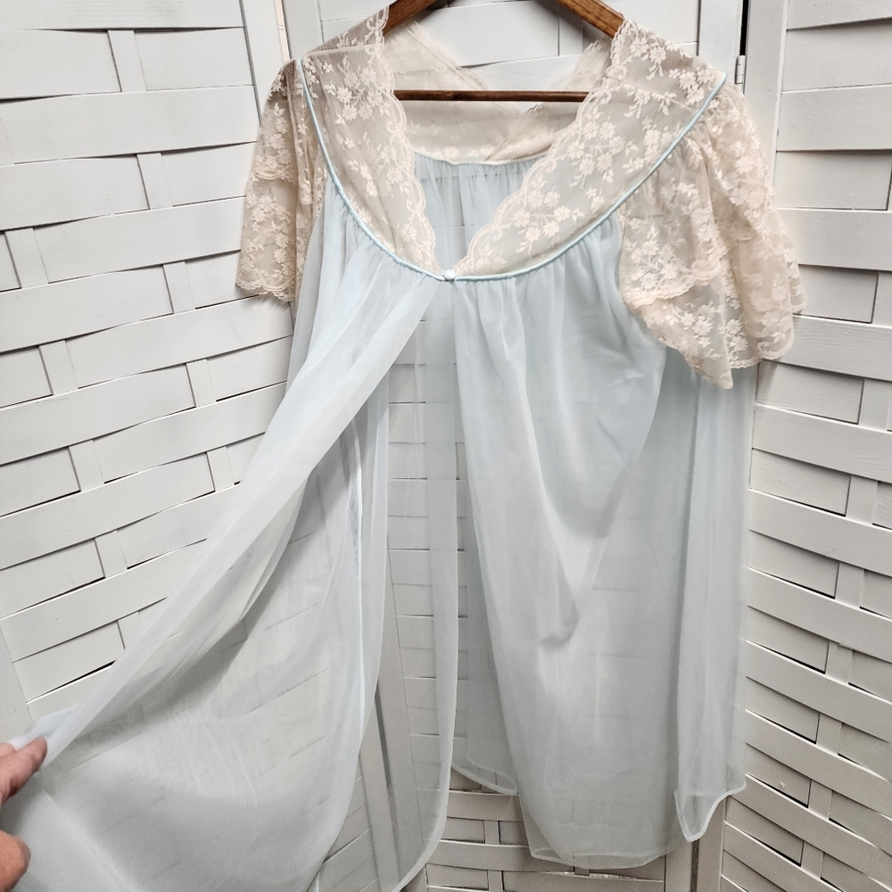 Vintage Lace Sheer Romantic Lingerie Robe
